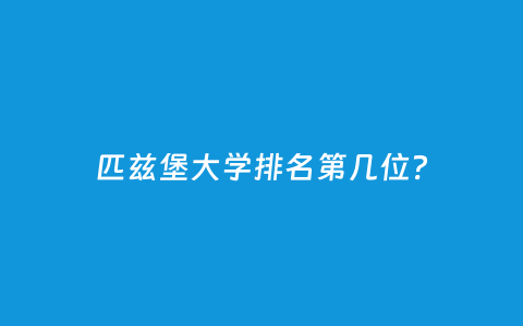匹兹堡大学排名第几位？